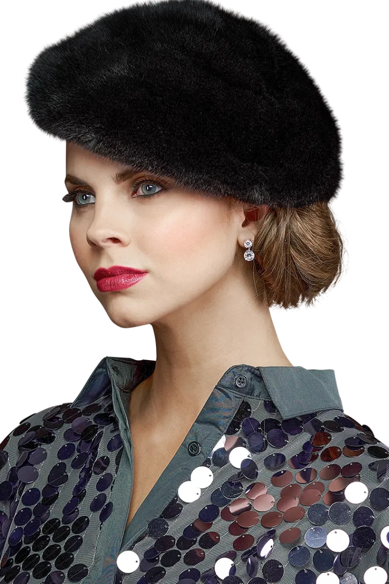 Adjustable Mink Fur Beret Women Hats|Mink