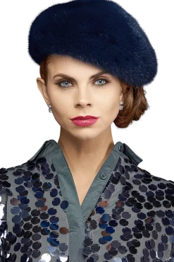 Adjustable Mink Fur Beret Women Hats|Mink