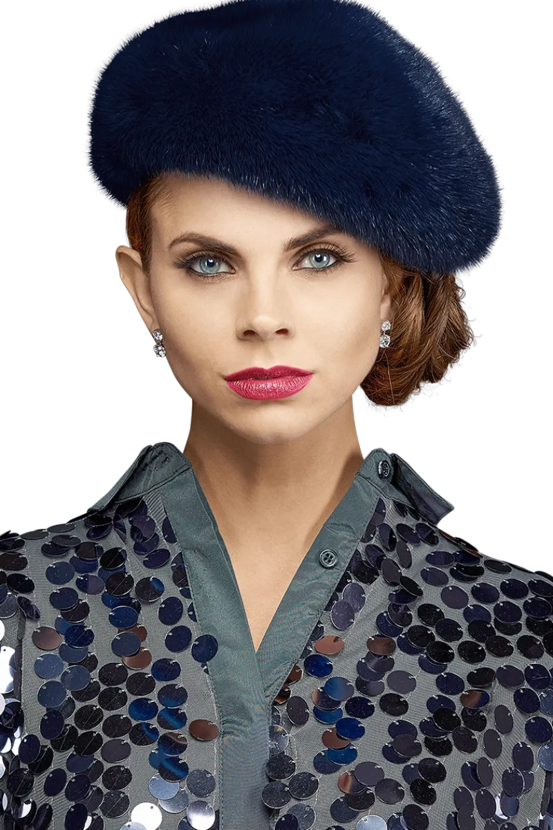 Adjustable Mink Fur Beret Women Hats|Mink