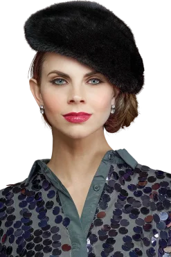 Adjustable Mink Fur Beret Women Hats|Mink