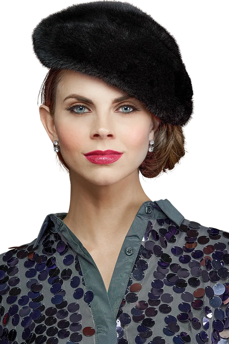 Adjustable Mink Fur Beret Women Hats|Mink