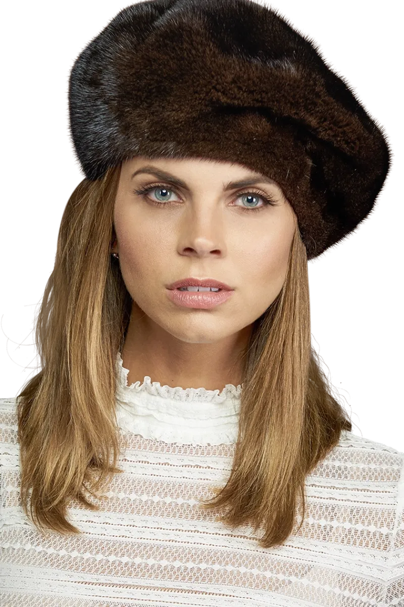 Adjustable Mink Fur Beret Women Hats|Mink