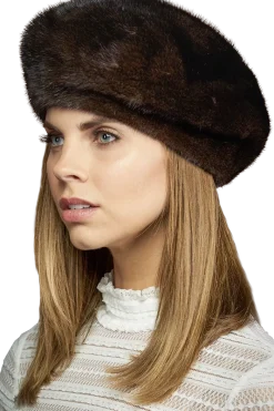 Adjustable Mink Fur Beret Women Hats|Mink