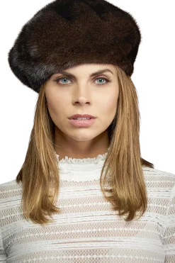 Adjustable Mink Fur Beret Women Hats|Mink