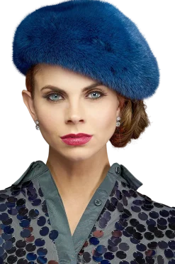 Adjustable Mink Fur Beret Women Hats|Mink