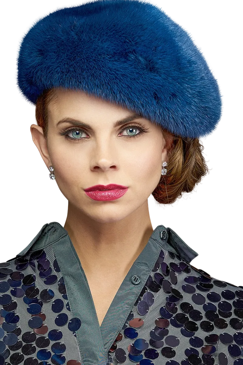 Adjustable Mink Fur Beret Women Hats|Mink