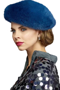Adjustable Mink Fur Beret Women Hats|Mink