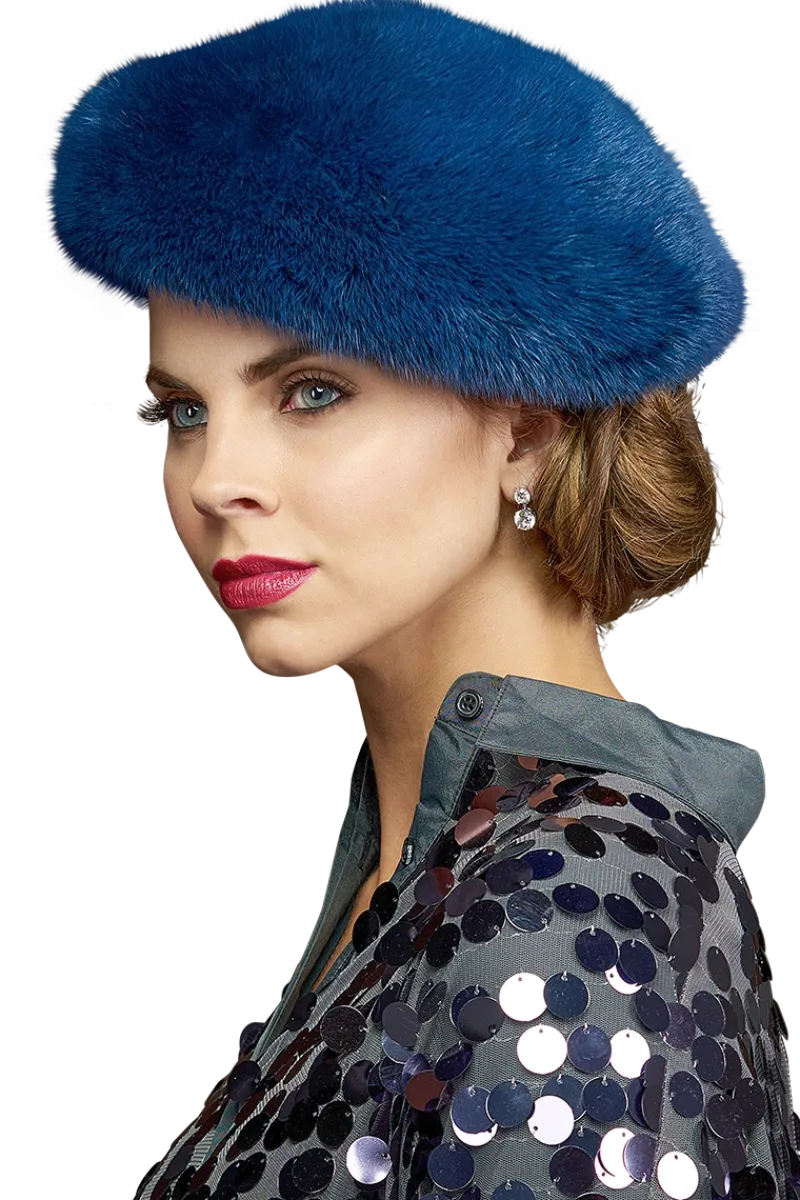 Adjustable Mink Fur Beret Women Hats|Mink