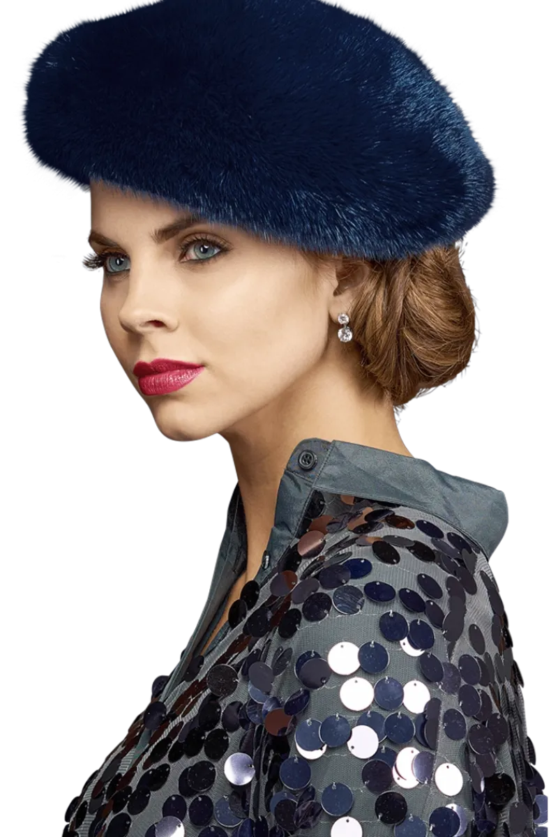 Adjustable Mink Fur Beret Women Hats|Mink