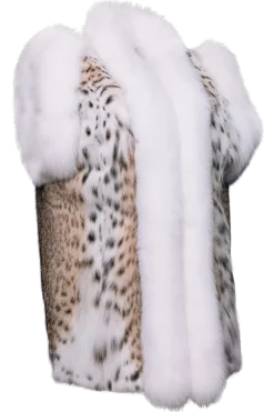 New American Lynx and Fox Fur Vest Women Lynx