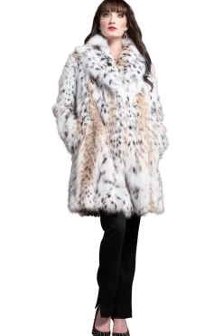 Best American Semi-Belly Mid-Length Lynx Fur Coat Women Fur Coats|Lynx
