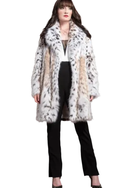 Best American Semi-Belly Mid-Length Lynx Fur Coat Women Fur Coats|Lynx