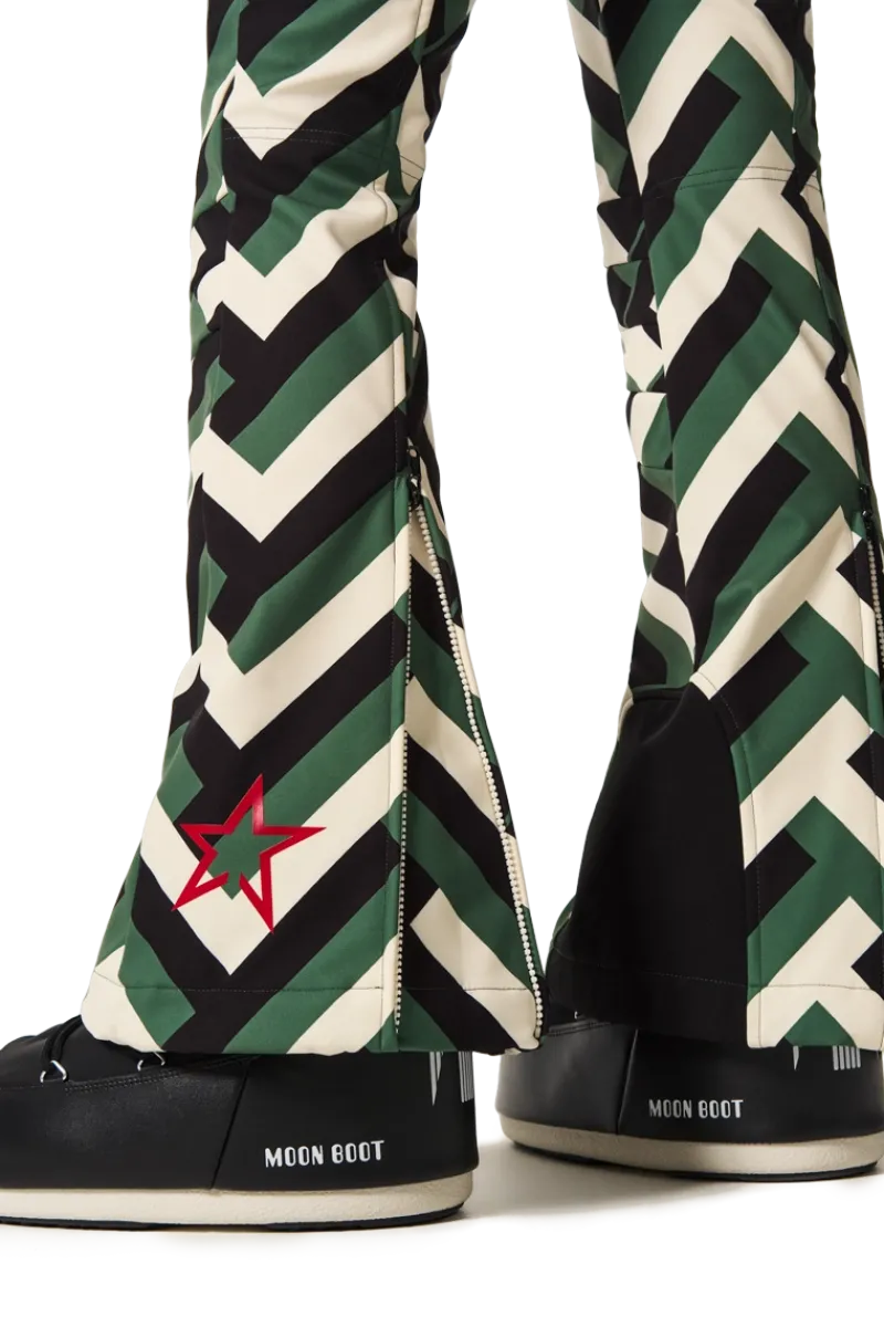 Clearance Aurora High-Waist Flare Print Ski Pants Women Ski Pants