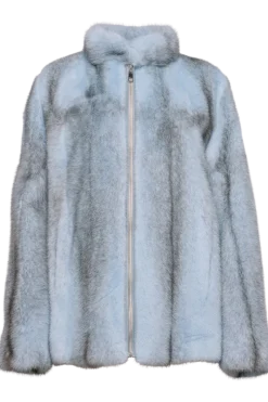 Baby Pink | Blue Silver Cross Mink Fur Jacket Women Mink|Fur Jackets