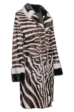 New Black/Brown/White Kid Skin & Mink Fur Coat Women Fur Coats