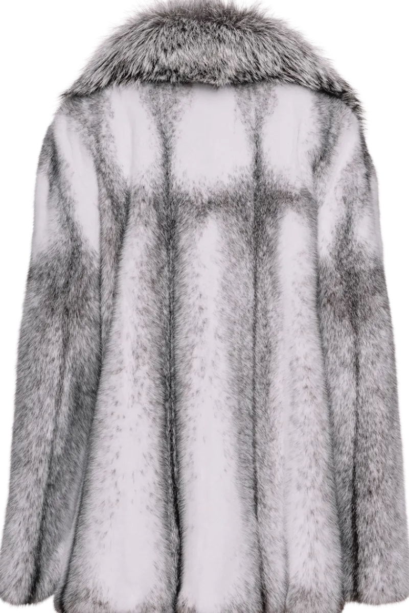 Online Mink Fur Jacket - Silver Fox Shawl Collar Women Fur Jackets