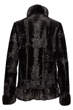 New Russian Broadtail Fur Jacket - Star Mink Fur Details Women Lamb|Fur Jackets
