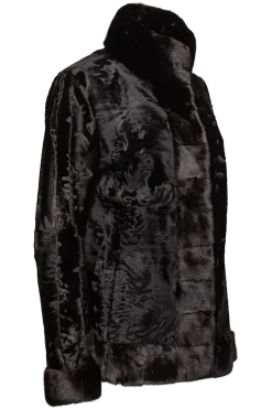 New Russian Broadtail Fur Jacket - Star Mink Fur Details Women Lamb|Fur Jackets