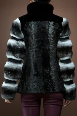 Outlet Swakara, Chinchilla and Mink Fur Jacket Women Fur Jackets