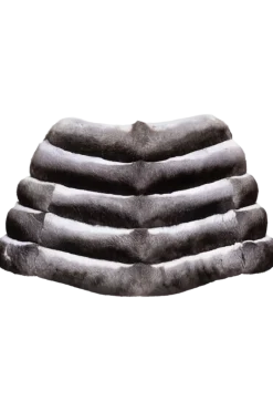 Outlet Black Velvet Natural Chinchilla Capelet - Bow Detail Women Chinchilla