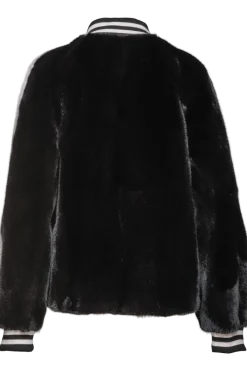 Best Baseball Mink Fur Jacket - Knit Cuffs Women Fur Jackets