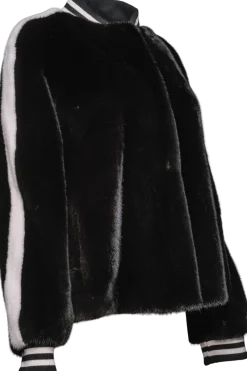 Best Baseball Mink Fur Jacket - Knit Cuffs Women Fur Jackets