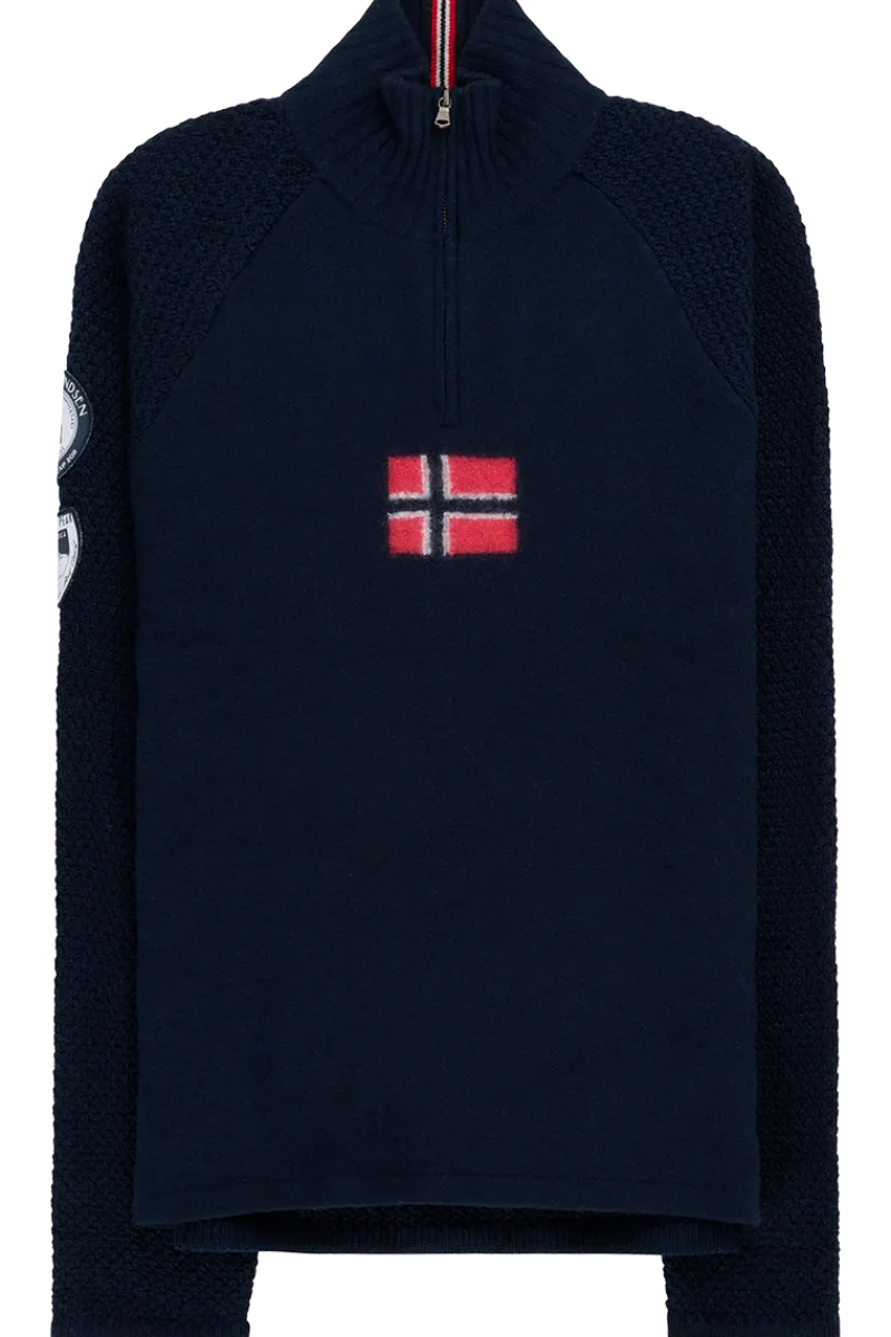 Hot Boiled Wool Ski Sweater - Norwegian Flag Ski Layers