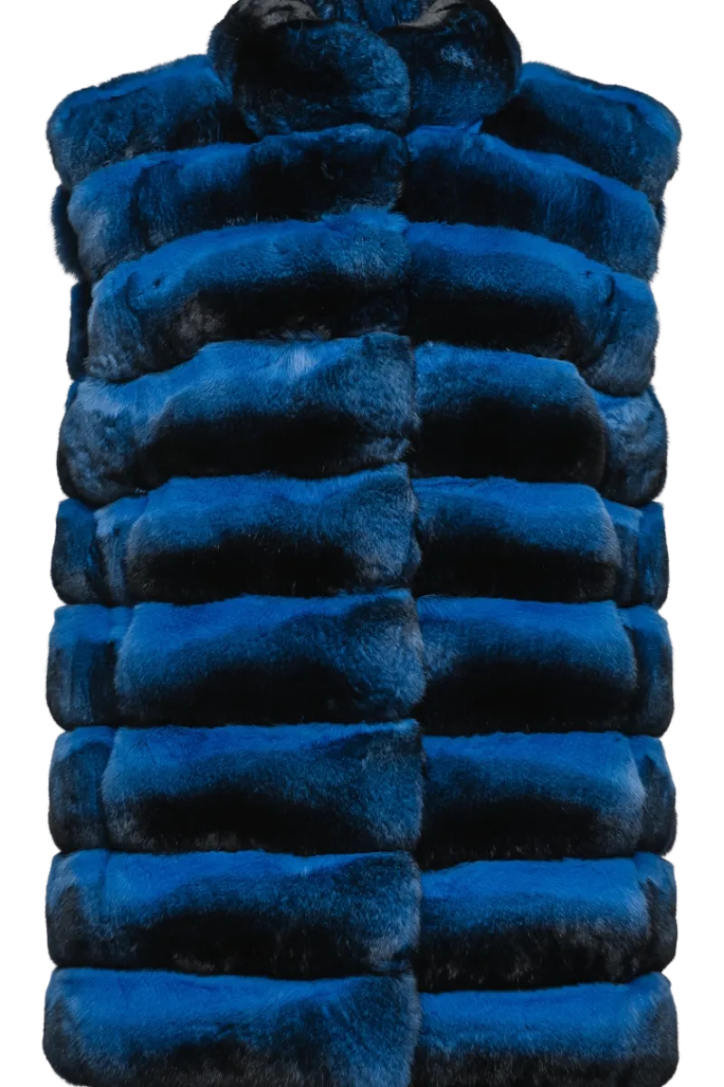 New Bold Colored Horizontal Chinchilla Fur Vest Women Chinchilla|Fur Jackets