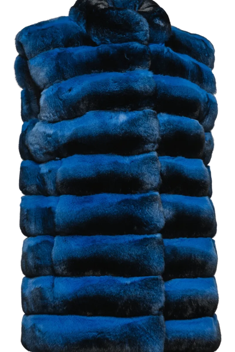 New Bold Colored Horizontal Chinchilla Fur Vest Women Chinchilla|Fur Jackets