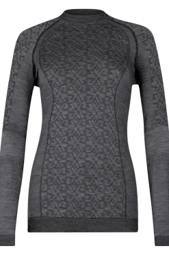 Discount Bright Crewneck Black Wool Knit Sweater Women Ski Layers