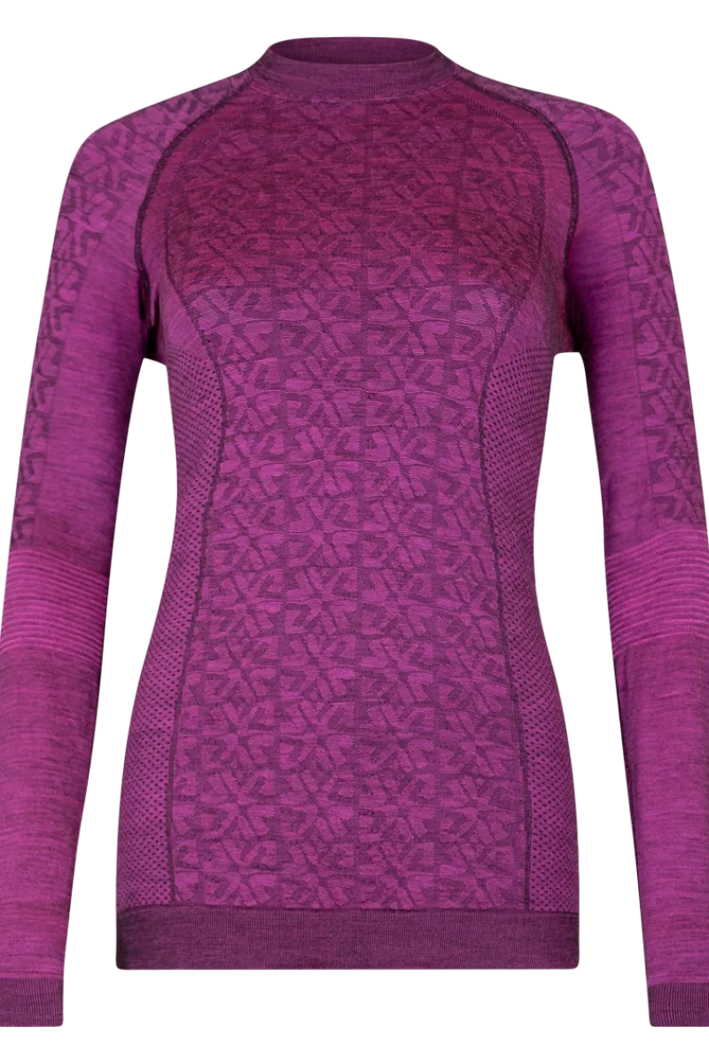 Best Bright Crewneck Fuchsia Wool Knit Sweater Women Ski Layers