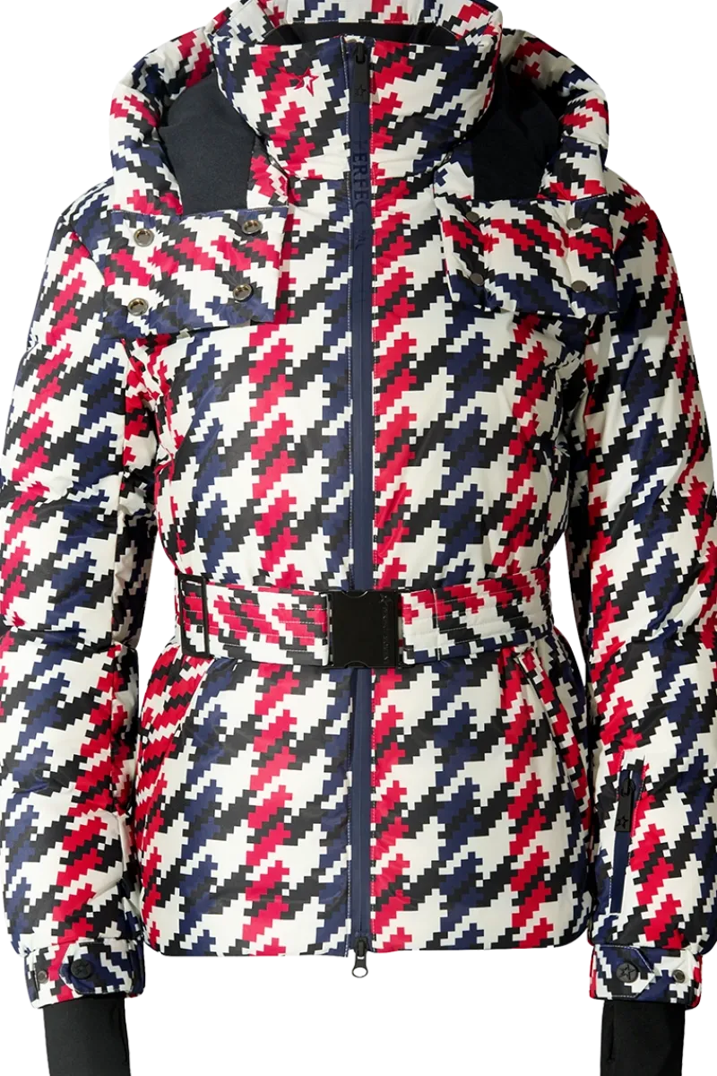Candice Down Ski Parka - Red-White-Blue Women Ski Jackets