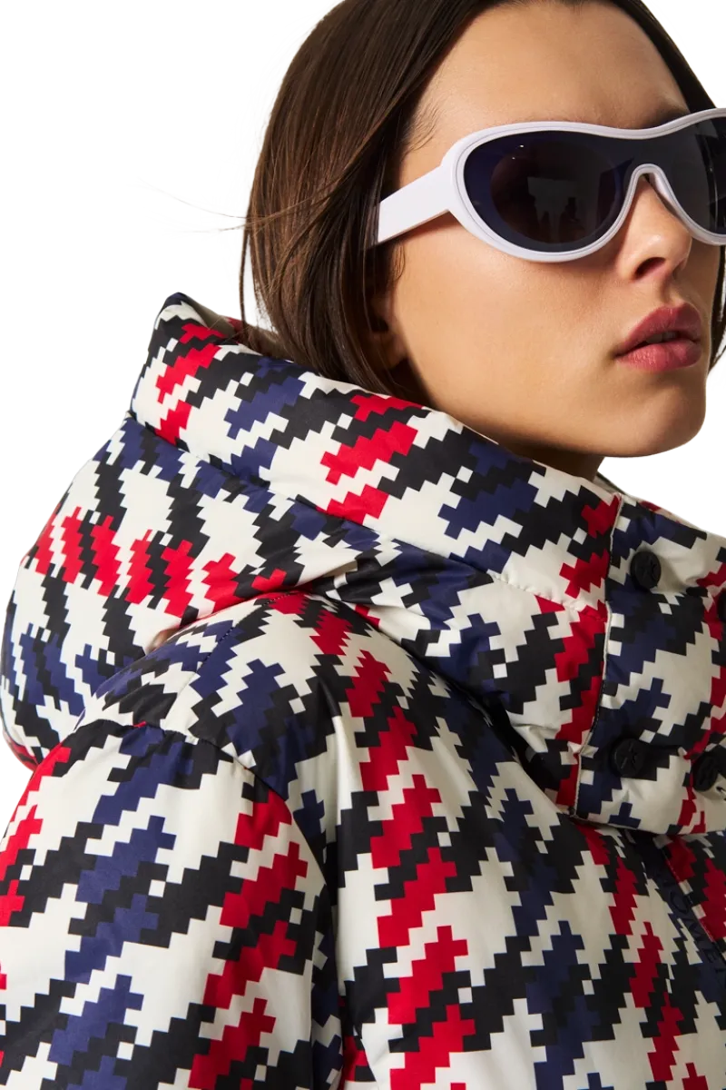 Candice Down Ski Parka - Red-White-Blue Women Ski Jackets