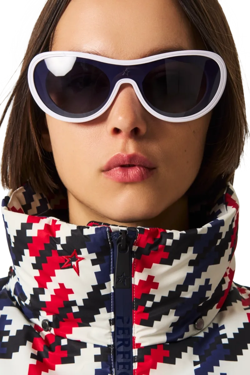Candice Down Ski Parka - Red-White-Blue Women Ski Jackets