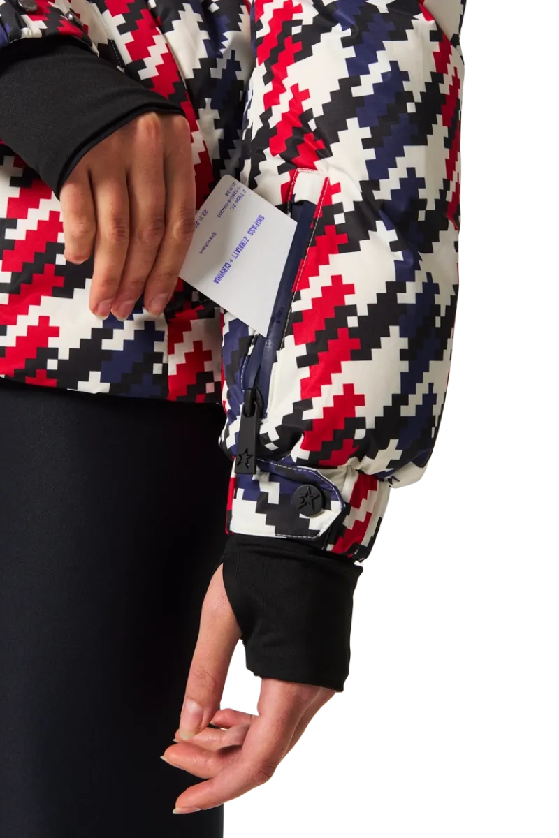 Candice Down Ski Parka - Red-White-Blue Women Ski Jackets