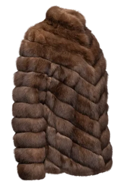Outlet Chevron Natural Russian Sable Fur Jacket Women Fur Jackets