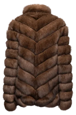 Outlet Chevron Natural Russian Sable Fur Jacket Women Fur Jackets
