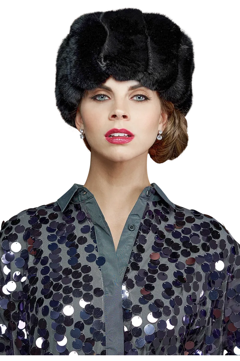 Chinchilla Brim Fur Hat-Sheared Mink Fur Crown Women Hats|Chinchilla