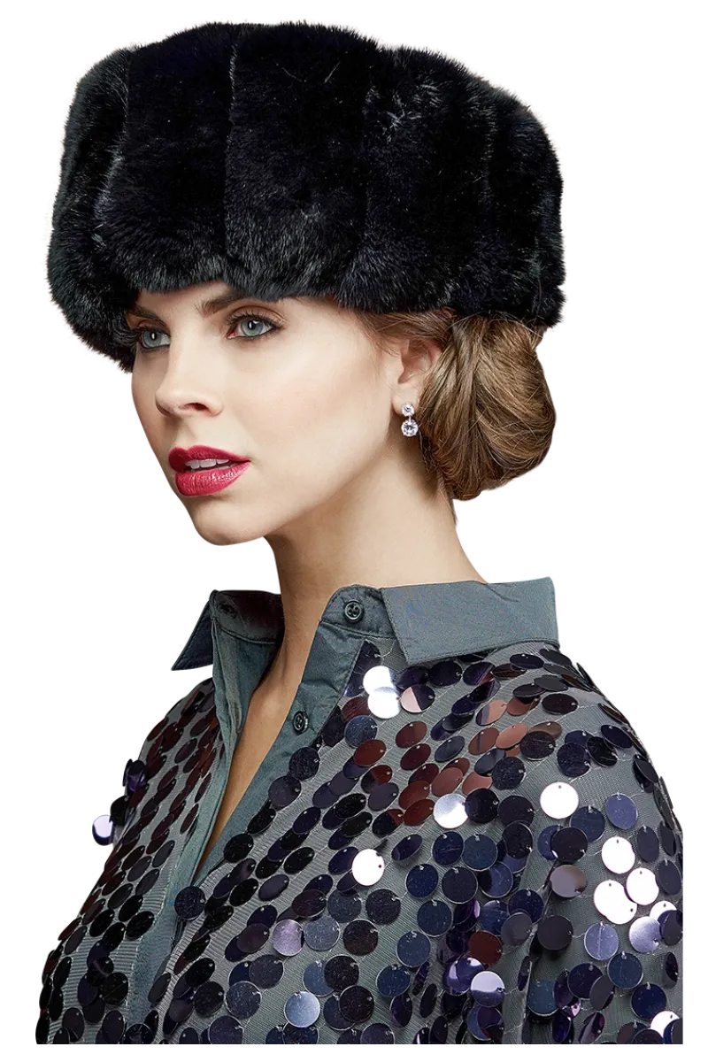 Chinchilla Brim Fur Hat-Sheared Mink Fur Crown Women Hats|Chinchilla