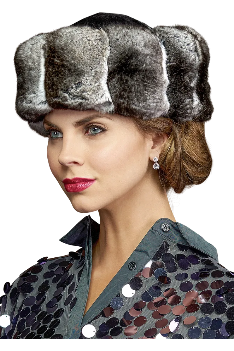 Chinchilla Brim Fur Hat-Sheared Mink Fur Crown Women Hats|Chinchilla