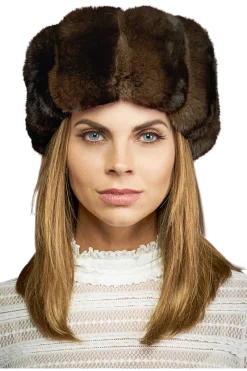 Chinchilla Brim Fur Hat-Sheared Mink Fur Crown Women Hats|Chinchilla