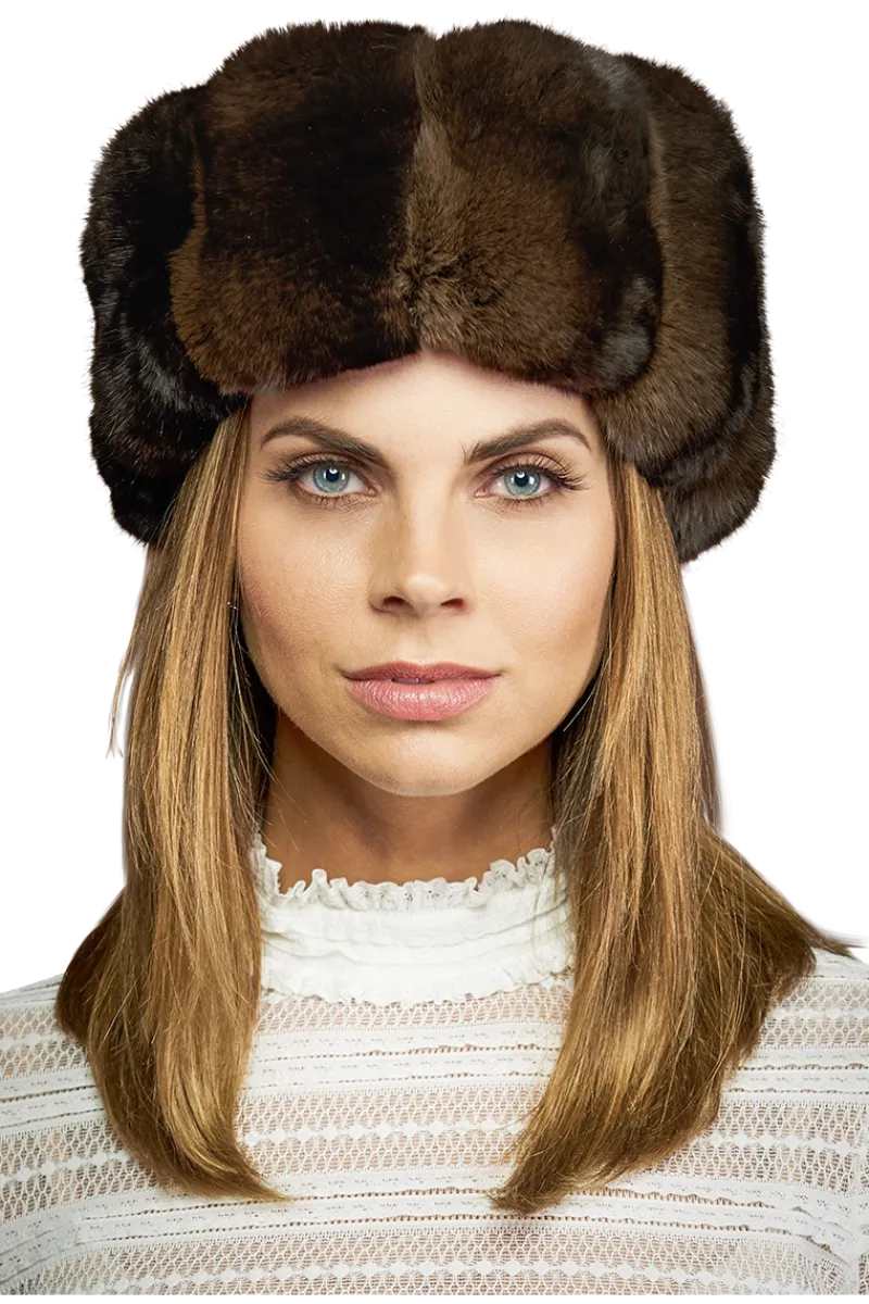 Chinchilla Brim Fur Hat-Sheared Mink Fur Crown Women Hats|Chinchilla