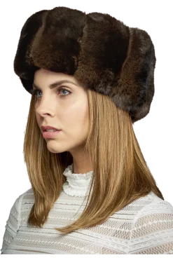 Chinchilla Brim Fur Hat-Sheared Mink Fur Crown Women Hats|Chinchilla