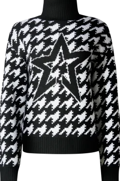 Outlet Chunky Houndstooth Merino Wool Sweater Women Après Ski
