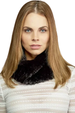 Online Classic Knitted Rex Rabbit Fur Funnel Women Rex Rabbit|Scarves