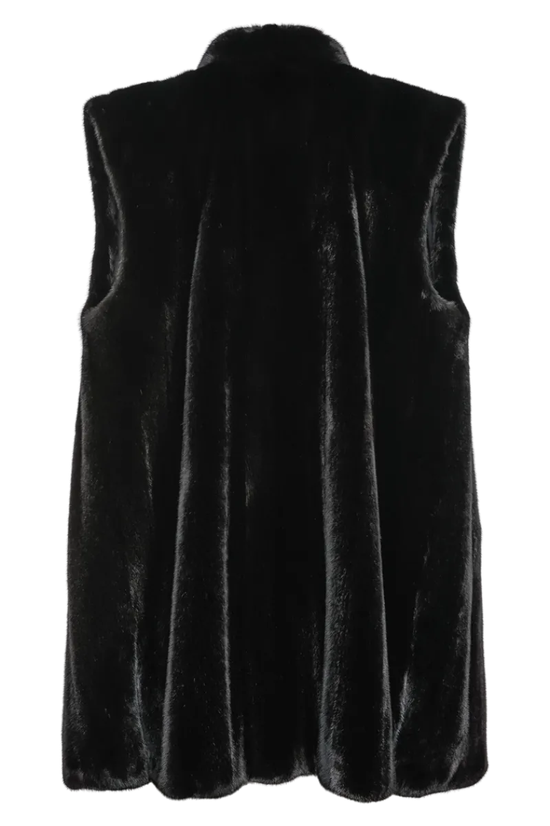 Best Classic Plus Size Vertical Mink Vest Women Mink|Plus Size Furs