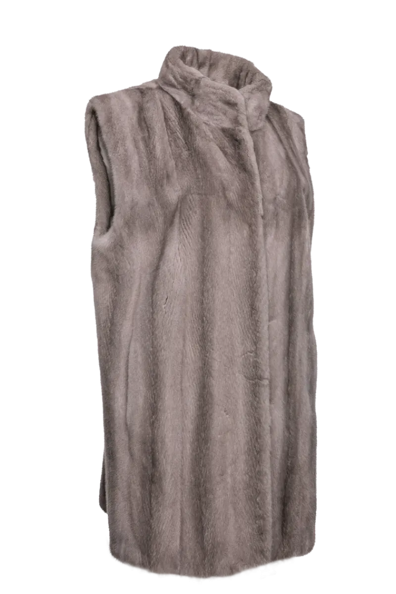 Best Classic Plus Size Vertical Mink Vest Women Mink|Plus Size Furs