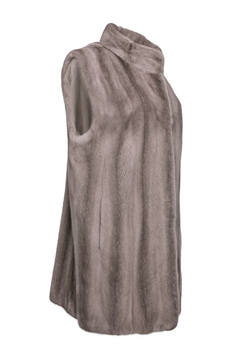 Best Classic Plus Size Vertical Mink Vest Women Mink|Plus Size Furs