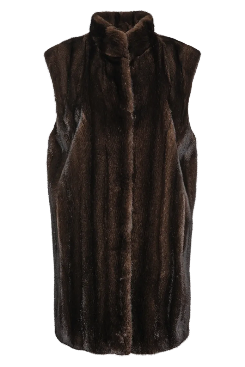 Best Classic Plus Size Vertical Mink Vest Women Mink|Plus Size Furs