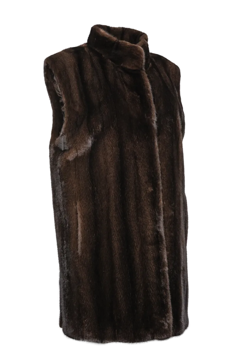 Best Classic Plus Size Vertical Mink Vest Women Mink|Plus Size Furs